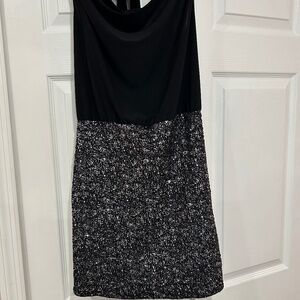 Carolina collection black with silver sequins mini dress size large